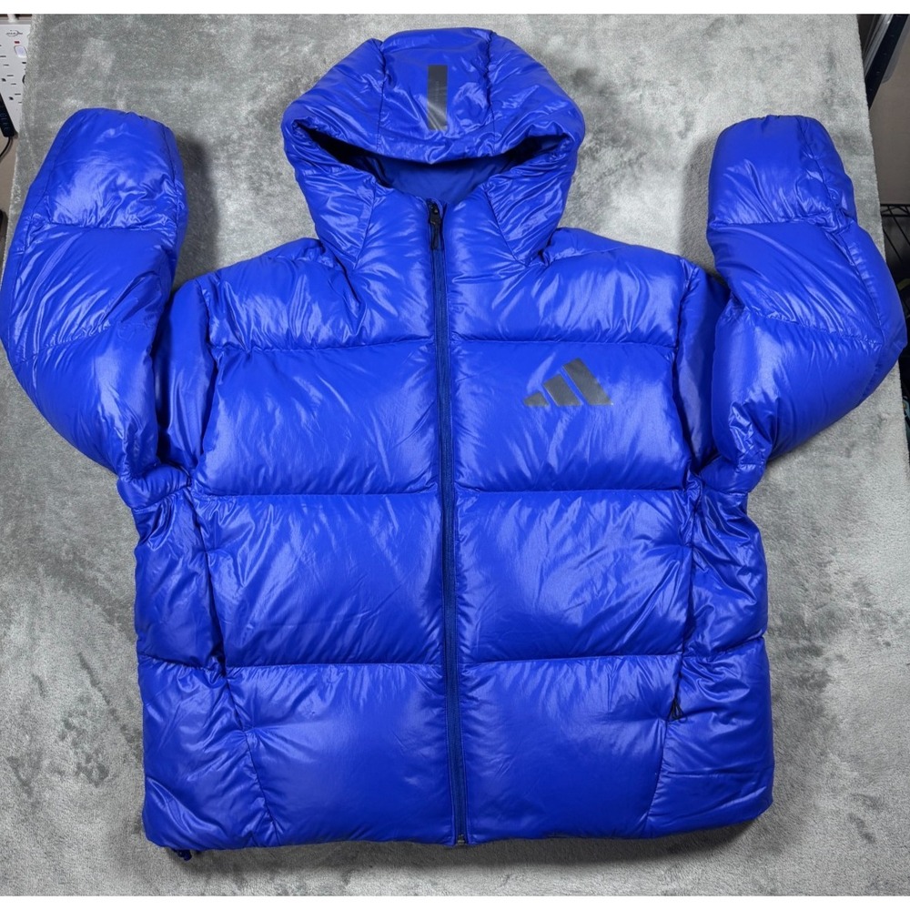 Adidas Sportswear M Z.N.E. Puffer Jacket Semi Lucid Blue Men's Size LG JW1515
